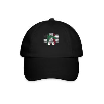 Mexiko Mexico Mexikaner Geschenk Flagge Fußball - Baseballkappe - Schwarz/Schwarz - Vorne