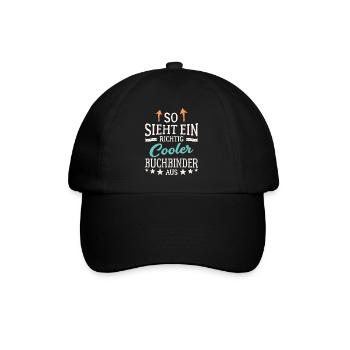 So sieht ein richtig cooler Buchbinder aus - Baseballkappe - Schwarz/Schwarz - Vorne