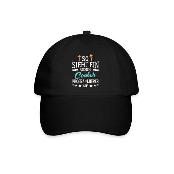 So sieht ein richtig cooler Programmierer aus IT - Baseballkappe - Schwarz/Schwarz - Vorne