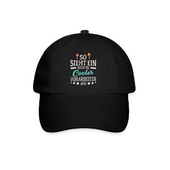So sieht ein richtig cooler Vorarbeiter aus - Baseballkappe - Schwarz/Schwarz - Vorne