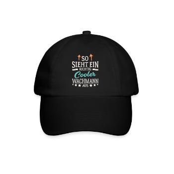 So sieht ein richtig cooler Wachmann aus Türsteher - Baseballkappe - Schwarz/Schwarz - Vorne