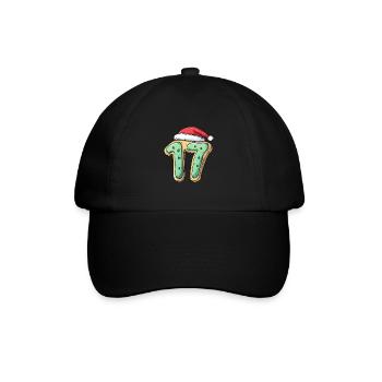 17 Number Christmas Cookie - Baseball Cap - black/black - Front