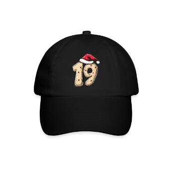 19 Number Christmas Cookie - Baseball Cap - black/black - Front