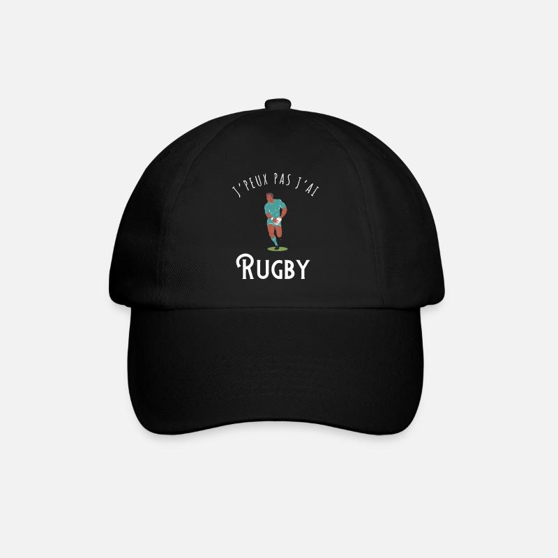 I can't I have rugby - Geschenkidee - Baseballkappe - Schwarz/Schwarz