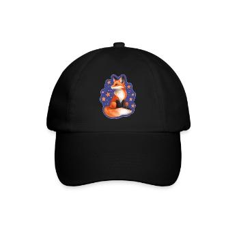 Fox and Stars - Baseball Cap - black/black - Front