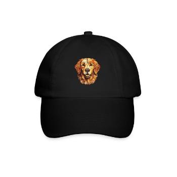 Portrait de chien Golden Retriever - Casquette classique - noir/noir - Devant