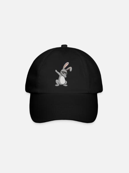 Osterhase Dab Ostern - Baseballkappe - Schwarz/Schwarz