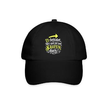 Er Heiratet Wir Saufen Hochzeit - Baseballkappe - Schwarz/Schwarz - Vorne