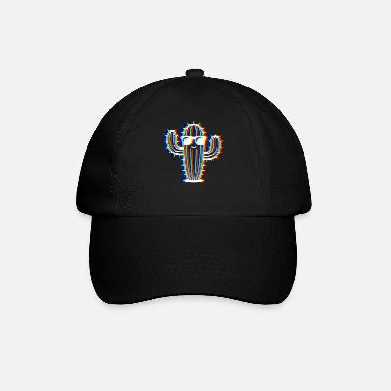 Glitch Cactus – Party & Fun Style - Baseball Cap - black/black