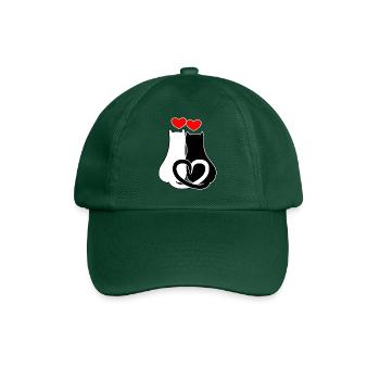 Chats amoureux de cœurs - Casquette classique - vert bouteille - Devant