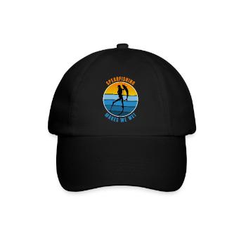 Retro Spearfishing Makes Me Wet Humor Design - Baseball Cap - black/black - Front