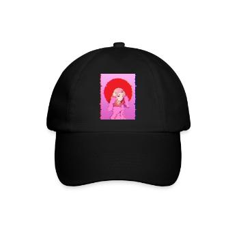 Esthétique Glitch Anime Girl Design Art Digital - Casquette classique - noir/noir - Devant