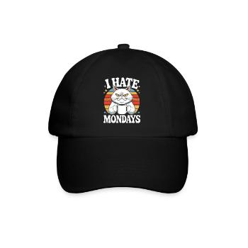Mürrische Katze Ich Hasse Montage - Baseball Cap - black/black - Front