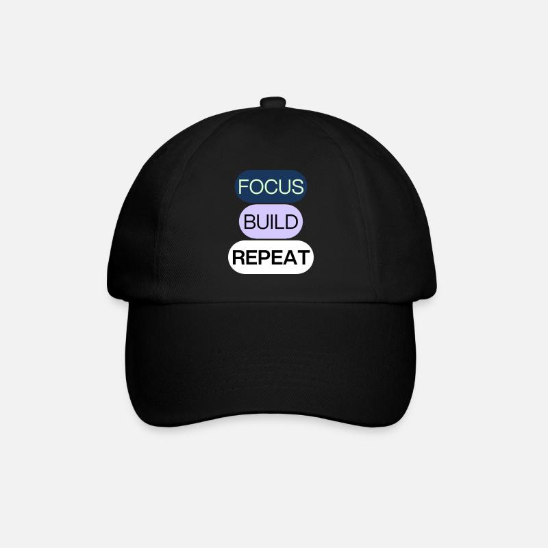Focus, Build, Repeat – Creator Mindset - Baseball Cap - black/black