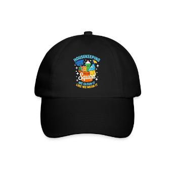 Lustiges Putzen Design - Baseballkappe - Schwarz/Schwarz - Vorne