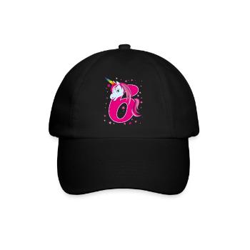 Einhorn,  6 Jahre alt, 6. Geburtstag, Kind - Baseballkappe - Schwarz/Schwarz - Vorne