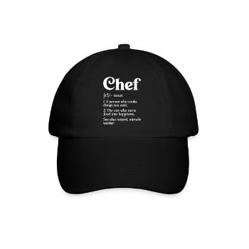 Funny Chef Definition Head Chef Baker Restaurant C - Baseball Cap - black/black - Front