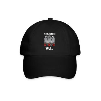 Mehr als einen Vogel Graupapagei Papagei Papageien - Baseballkappe - Schwarz/Schwarz - Vorne