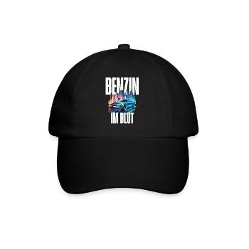 Benzin im Blut Neon - Baseballkappe - Schwarz/Schwarz - Vorne