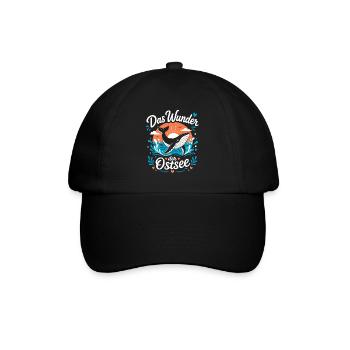 Wunder der Ostsee – Wal & Sonne - Baseballkappe - Schwarz/Schwarz - Vorne