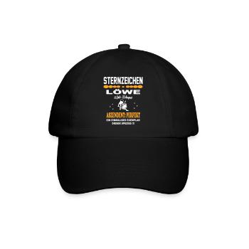 Sternzeichen Löwe: Ascendant Perfekt - Baseballkappe - Schwarz/Schwarz - Vorne