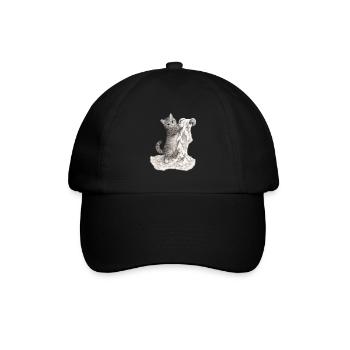 Caught in the Act – Mischievous Cat - Baseball Cap - black/black - Front
