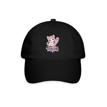 Endlich Schulkind Katze Schultüte - Baseballkappe - Schwarz/Schwarz - Vorne
