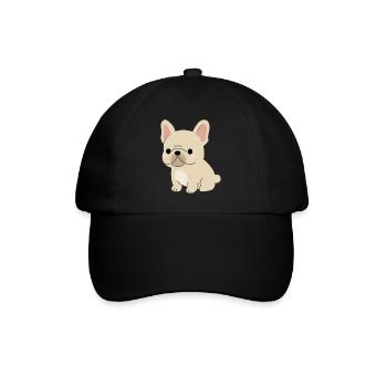 Charming French Bulldog Illustration - Baseball Cap - black/black - Front