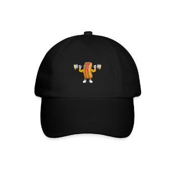 Bodybuilding Hot Dog Fitness Workout Gym - Baseball Cap - black/black - Front