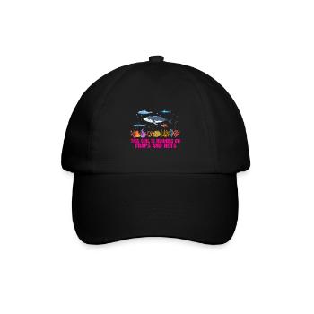 Girl Net Boat Marine Biologist Biology Ocean - Baseball Cap - black/black - Front