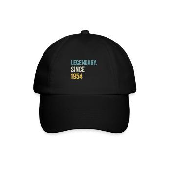 70. Geburtstag 70 Jahre Legendary Since 1954 - Baseballkappe - Schwarz/Schwarz - Vorne