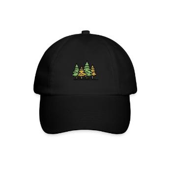 Wald Bäume - Baseballkappe - Schwarz/Schwarz - Vorne