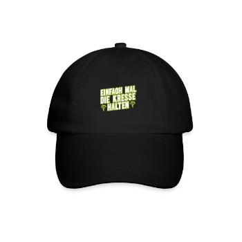 Einfach Mal die Kresse Halten Gartenlust Gärtner - Baseballkappe - Schwarz/Schwarz - Vorne