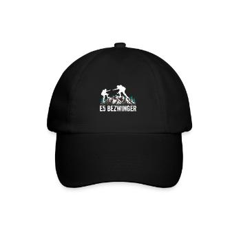 Alpenüberquerung Oberstdorf Meran E5 Fernwanderweg - Baseballkappe - Schwarz/Schwarz - Vorne