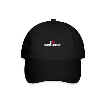 I Love Bodybuilding - Baseballkappe - Schwarz/Schwarz - Vorne