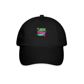 Glow Neon Party Squad Fest Leuchten Geschenk - Baseballkappe - Schwarz/Schwarz - Vorne
