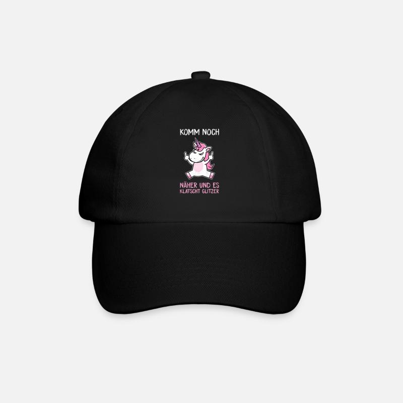 Einhorn Mittelfinger Einhorn Fan - Baseballkappe - Schwarz/Schwarz