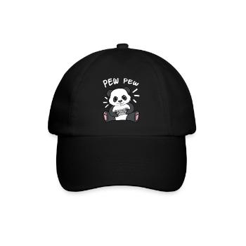 Pew Pew Panda - Baseballkappe - Schwarz/Schwarz - Vorne