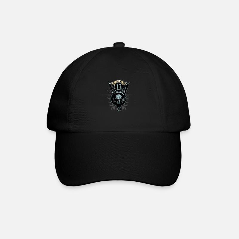 V8 Power Lucky 13 - Baseballkappe - Schwarz/Schwarz