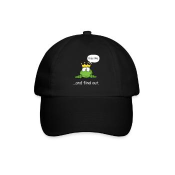 Embrasse-moi et découvre, prince grenouille, grenouille douce - Casquette classique - noir/noir - Devant