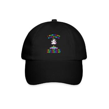 Furzendes Einhorn Mittelfinger Einhorn Xmas - Baseballkappe - Schwarz/Schwarz - Vorne
