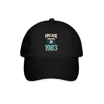 Retro Vintage 1983 37. Geburtstag Schallplatte Vinyl - Baseballkappe - Schwarz/Schwarz - Vorne
