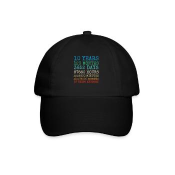 Youth Birthday10Years Vintage Retro Gift - Baseball Cap - black/black - Front