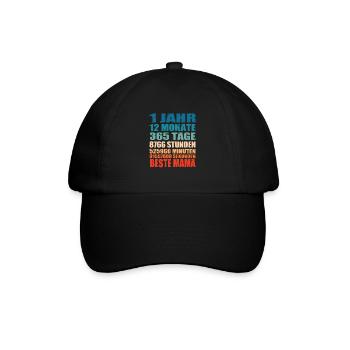 1 Jahre Beste Mama Spruch Muttertag Geschenk - Baseballkappe - Schwarz/Schwarz - Vorne