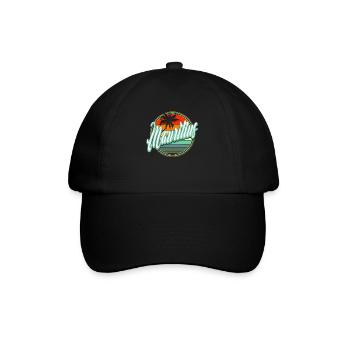 SommerStrandurlaub - Mauritius - Baseballkappe - Schwarz/Schwarz - Vorne