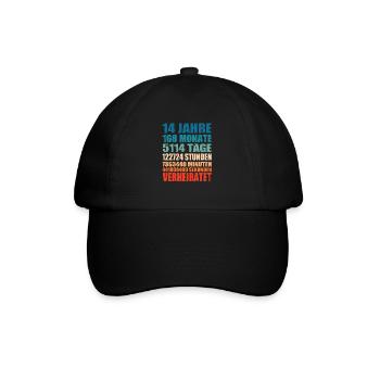 14 Jahre Verheiratet Hochzeit Spruch Geschenk - Baseballkappe - Schwarz/Schwarz - Vorne