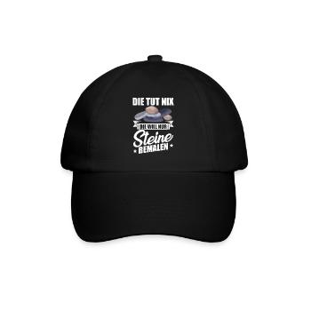Die tut nix die will nur Steine bemalen steine - Baseballkappe - Schwarz/Schwarz - Vorne