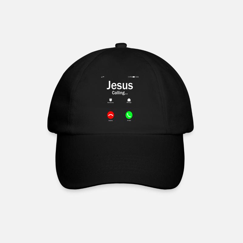 Jesus Is Calling T Shirt - Baseballkappe - Schwarz/Schwarz
