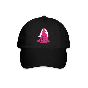 Braut Katze Team Braut Junggesellinnenabschied JGA - Baseballkappe - Schwarz/Schwarz - Vorne