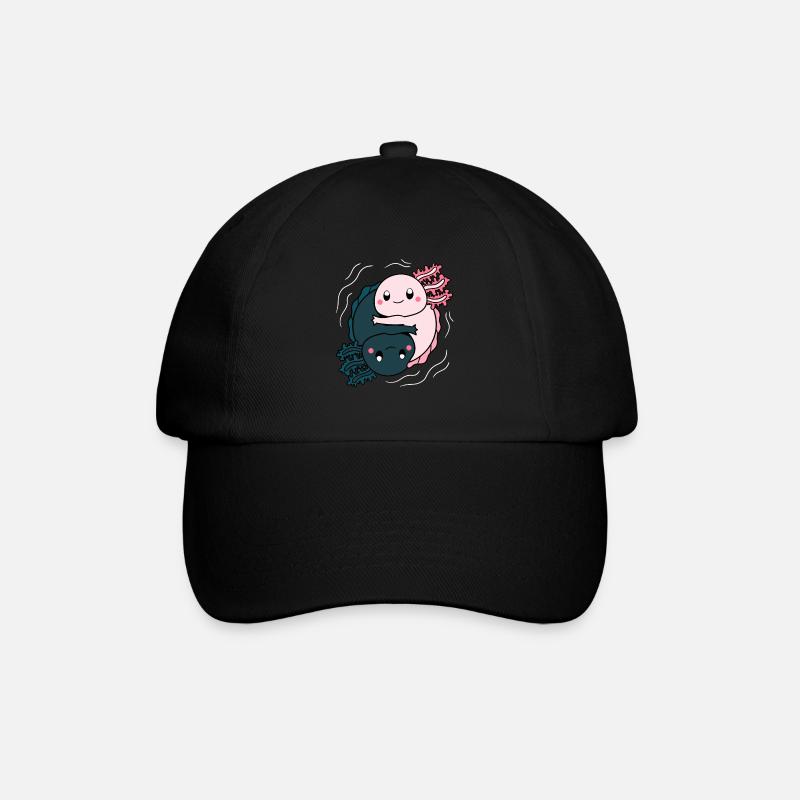 Axolotl Yinyang - Baseballkappe - Schwarz/Schwarz